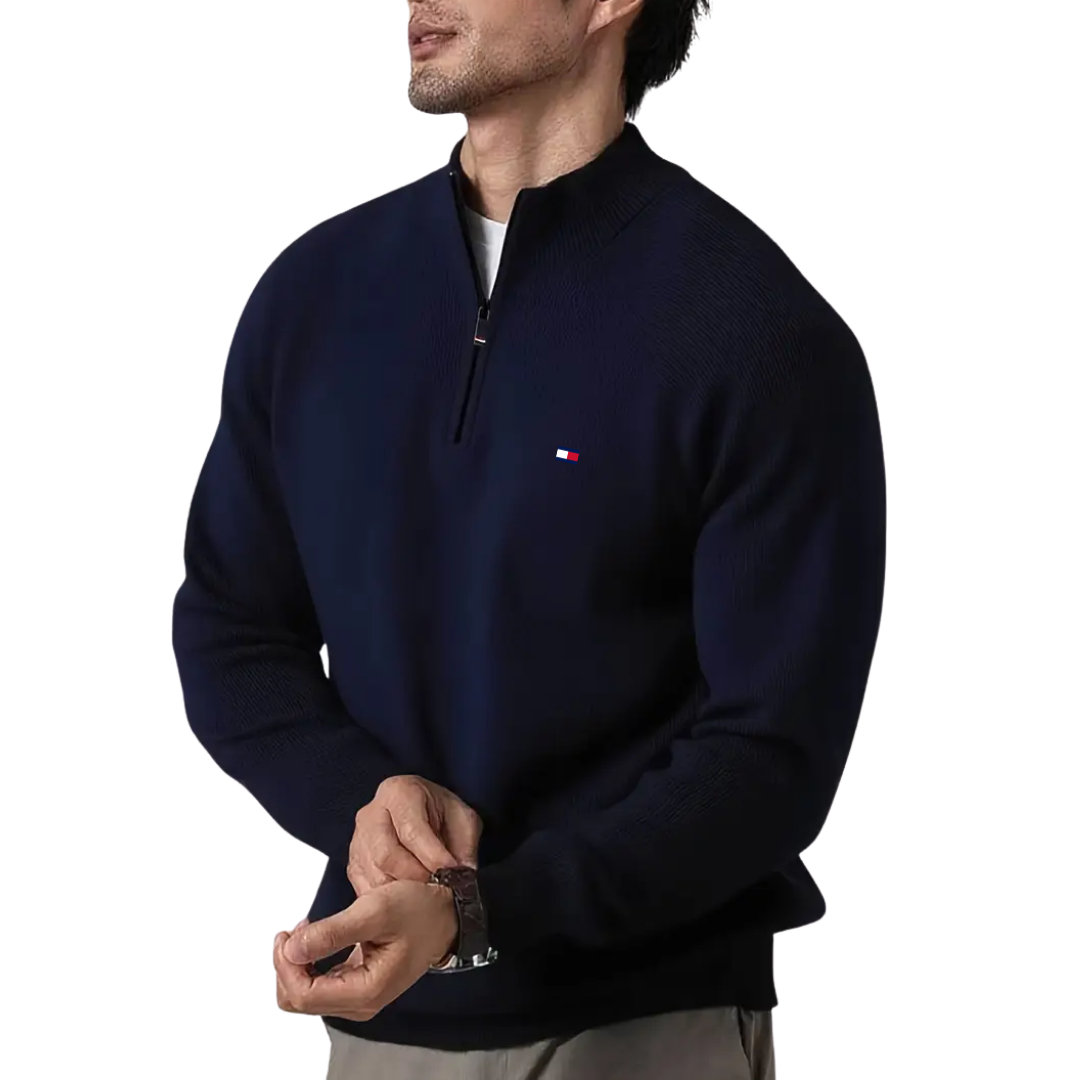 T&H Herren-Pullover mit Reißverschluss