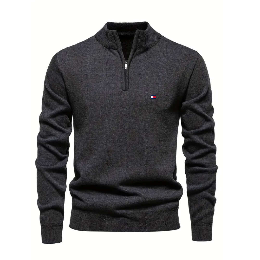 T&H Herren-Pullover mit Reißverschluss