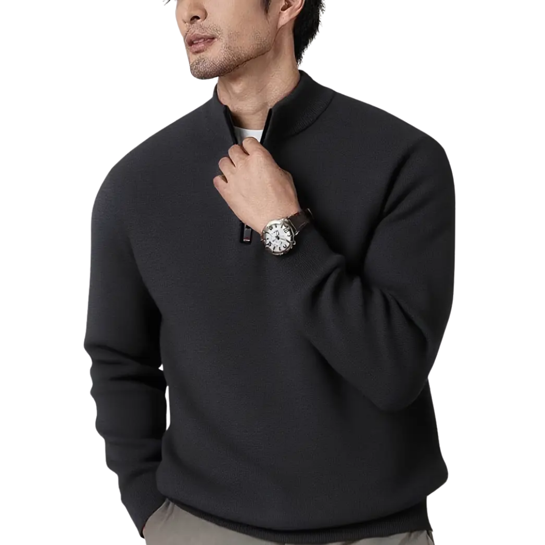 T&H Herren-Pullover mit Reißverschluss