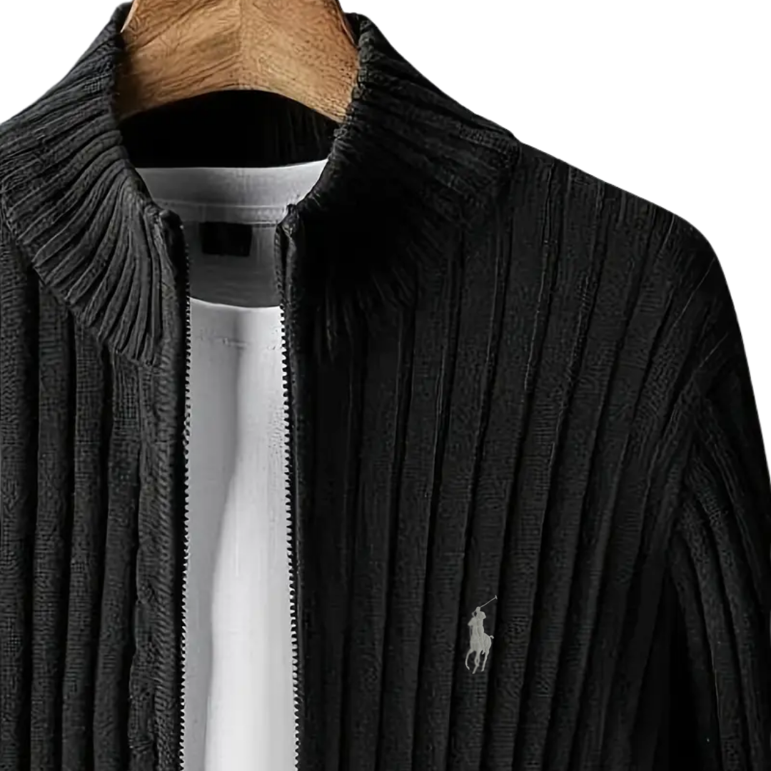 R&L Herren-Cardigan mit Reißverschluss