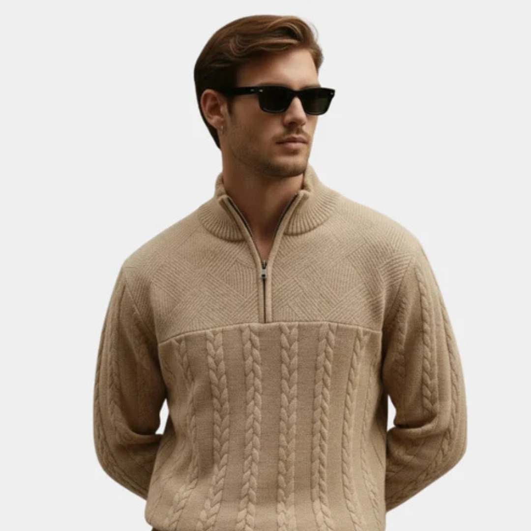 Essential sweatshirt with a zipper that goes all the way to the chest - Verlen