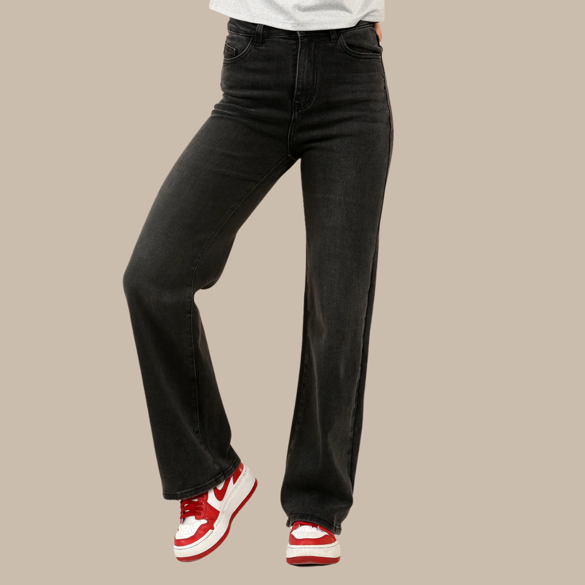 Women's Viral Stretchy Soft Dad Fit Style Straight Wide Leg Jeans