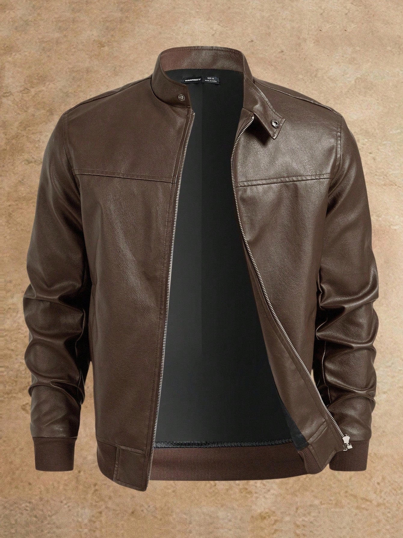 David men's retro PU leather jacket