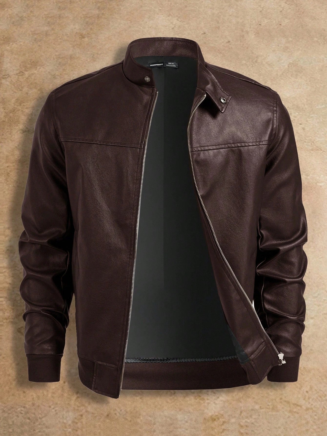 David men's retro PU leather jacket