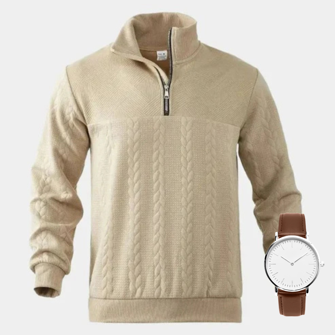 Essential sweatshirt with a zipper that goes all the way to the chest - Verlen