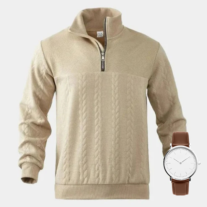 Essential sweatshirt with a zipper that goes all the way to the chest - Verlen
