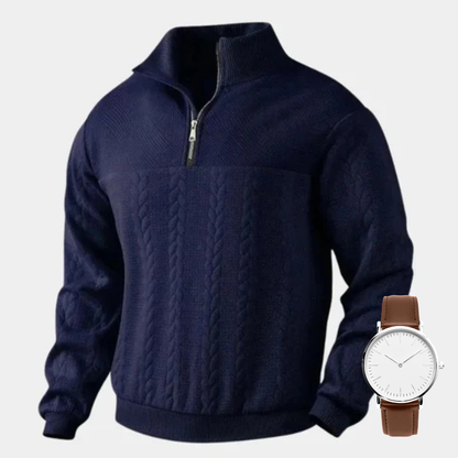 Essential sweatshirt with a zipper that goes all the way to the chest - Verlen