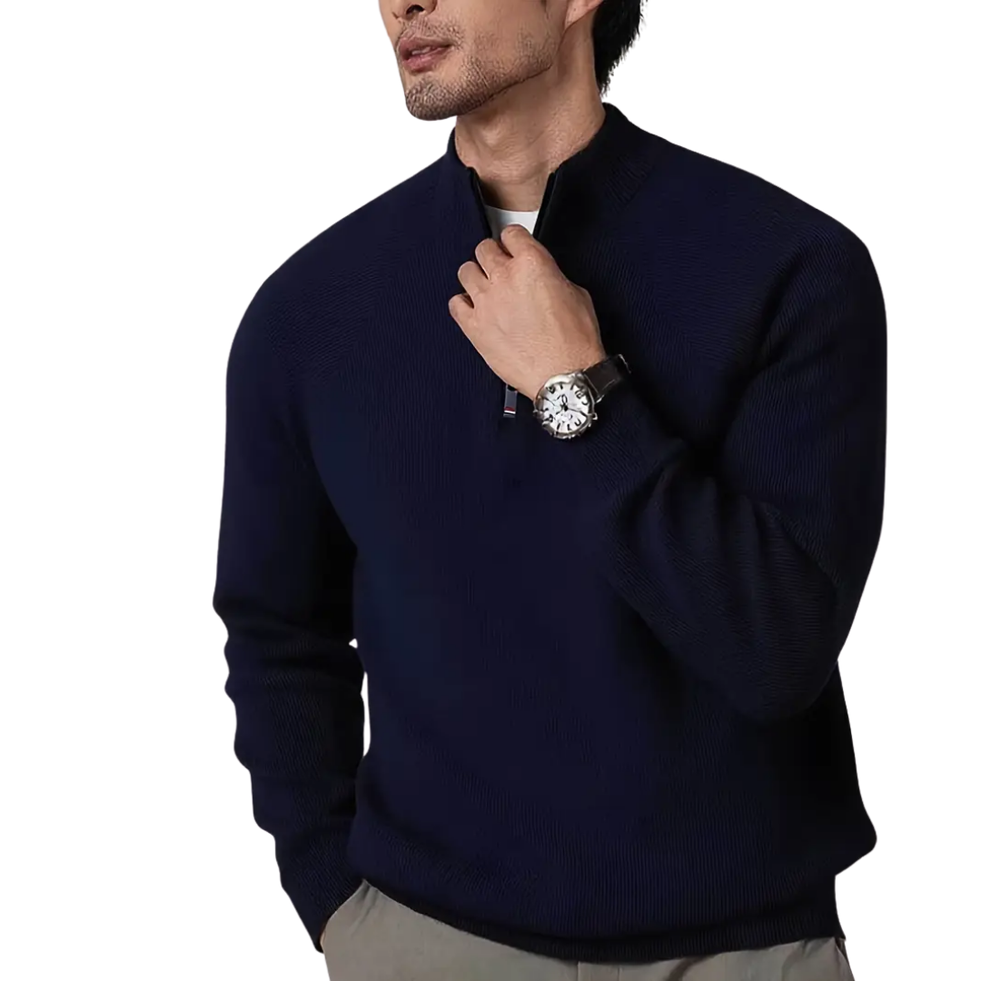T&H Herren-Pullover mit Reißverschluss