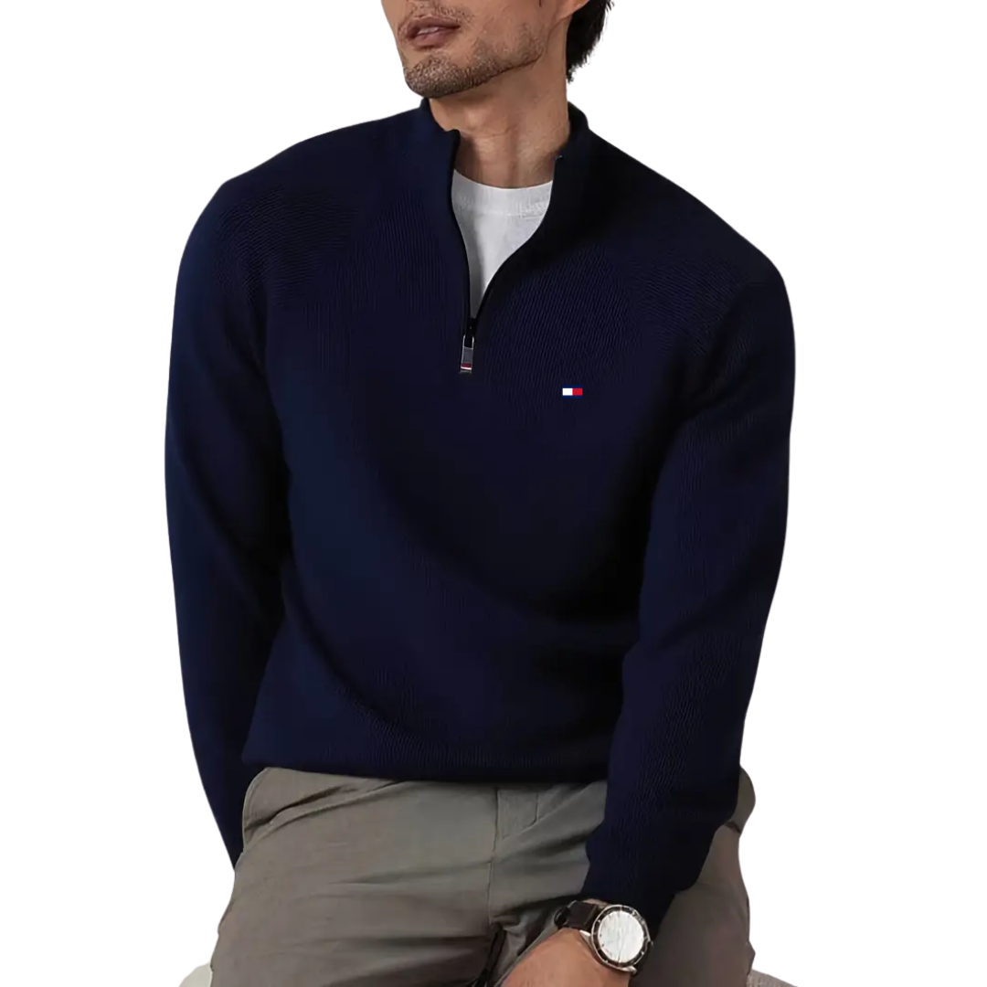 T&H Herren-Pullover mit Reißverschluss