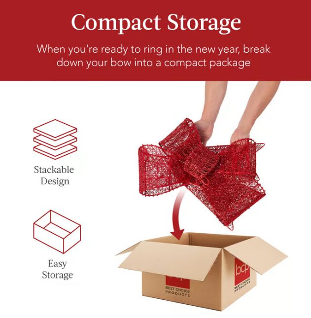 Christmas Bow Decoration Best Choice 36cm Pre-lit W/ 90 Led [🔥Buy 1 Get 2 Today🔥]