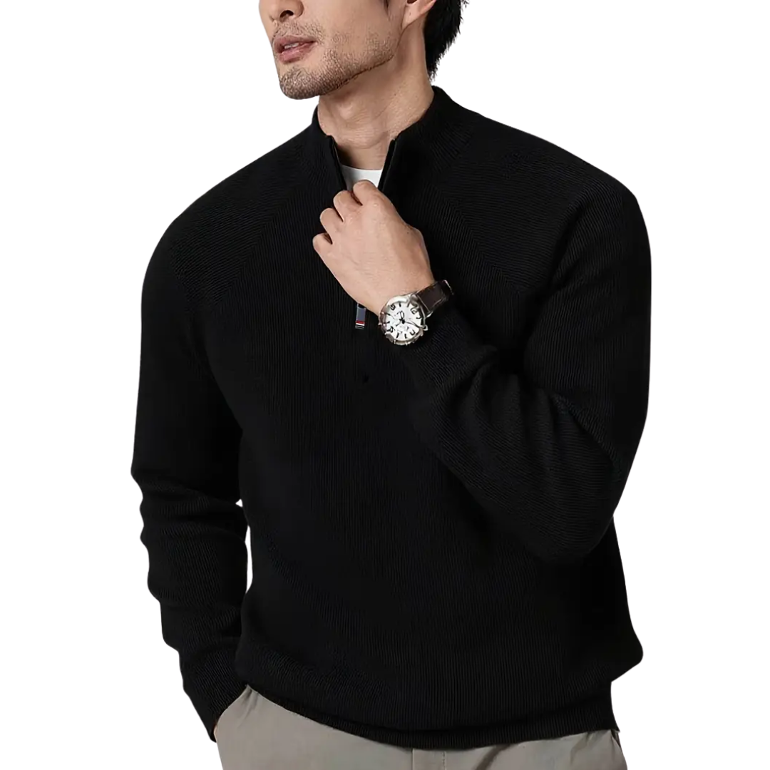 T&H Herren-Pullover mit Reißverschluss