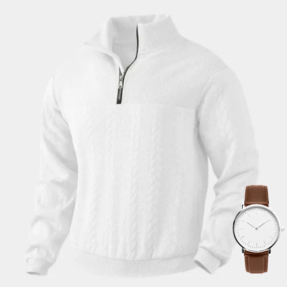 Essential sweatshirt with a zipper that goes all the way to the chest - Verlen