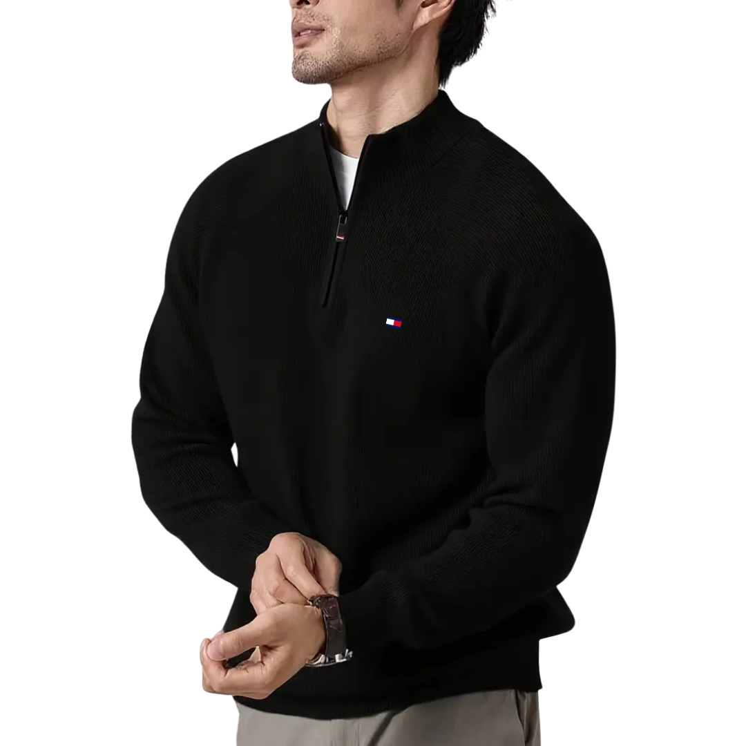 T&H Herren-Pullover mit Reißverschluss