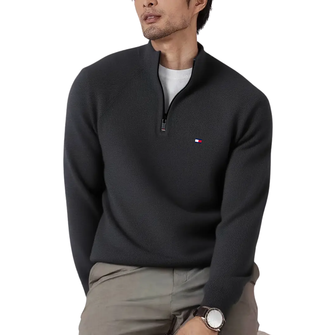 T&H Herren-Pullover mit Reißverschluss