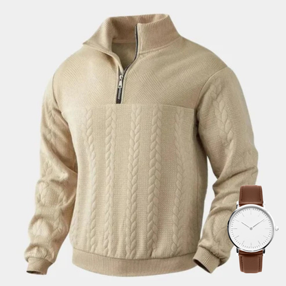 Essential sweatshirt with a zipper that goes all the way to the chest - Verlen