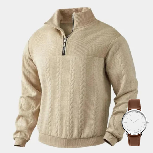 Essential sweatshirt with a zipper that goes all the way to the chest - Verlen