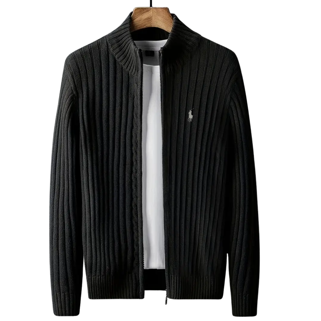 R&L Herren-Cardigan mit Reißverschluss