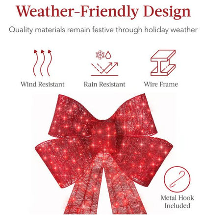 Christmas Bow Decoration Best Choice 36cm Pre-lit W/ 90 Led [🔥Buy 1 Get 2 Today🔥]