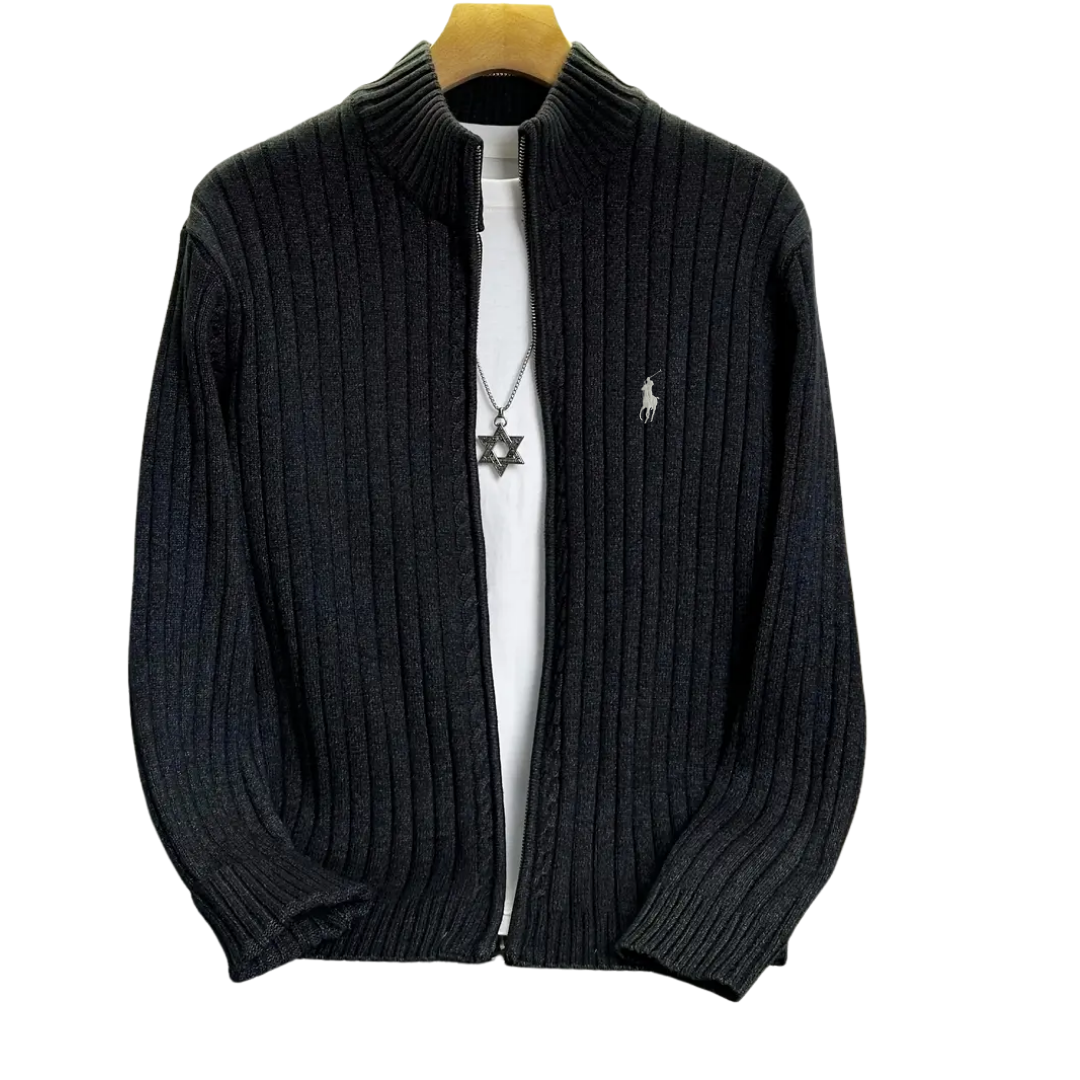 R&L Herren-Cardigan mit Reißverschluss