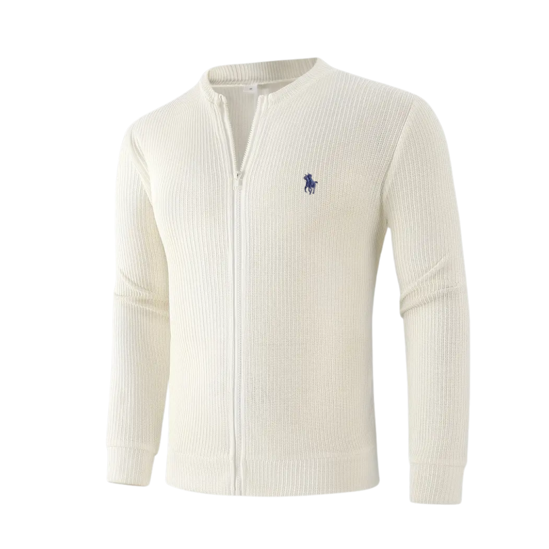 R&L Herren Strickjacke mit Reißverschluss