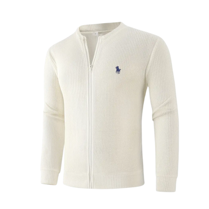 R&L Herren Strickjacke mit Reißverschluss