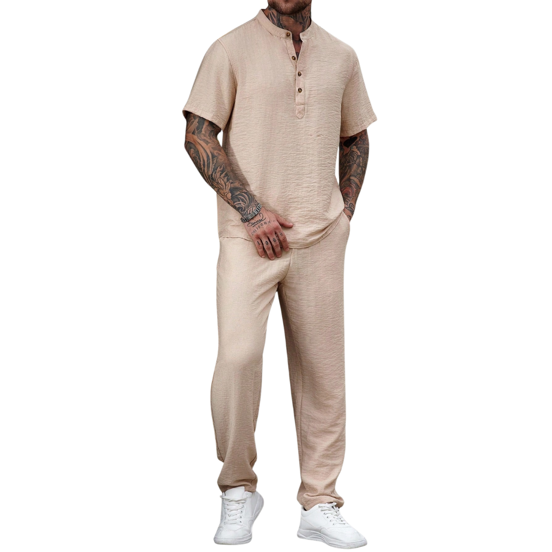Sommereliten – Leinen-Set für Herren mit Hemd & Hose – Stil, den man fühlt