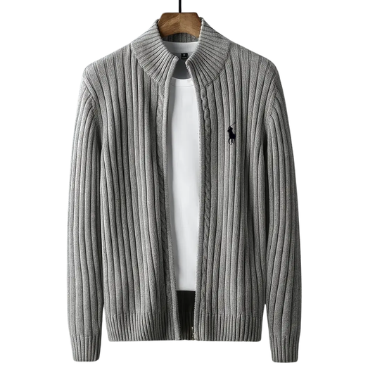 R&L Herren-Cardigan mit Reißverschluss