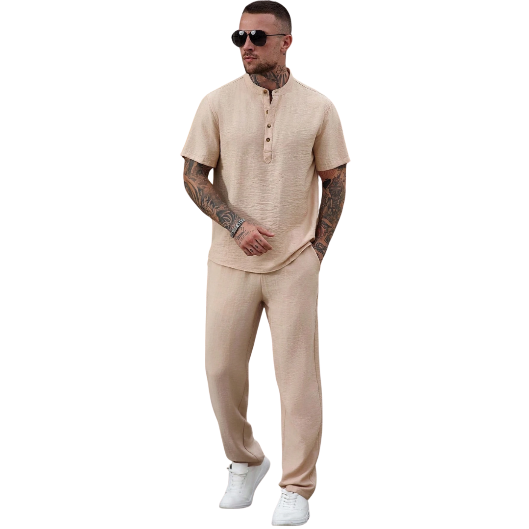 Sommereliten – Leinen-Set für Herren mit Hemd & Hose – Stil, den man fühlt