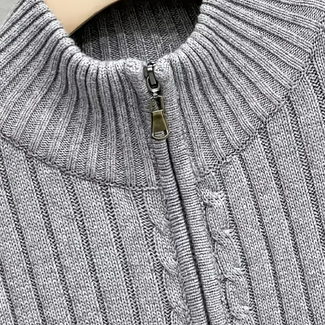 R&L Herren-Cardigan mit Reißverschluss