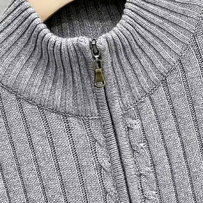 R&L Herren-Cardigan mit Reißverschluss