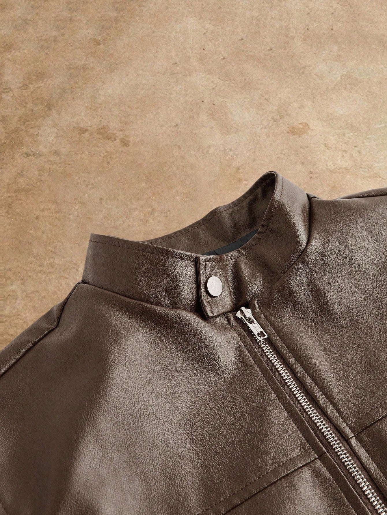 David men's retro PU leather jacket