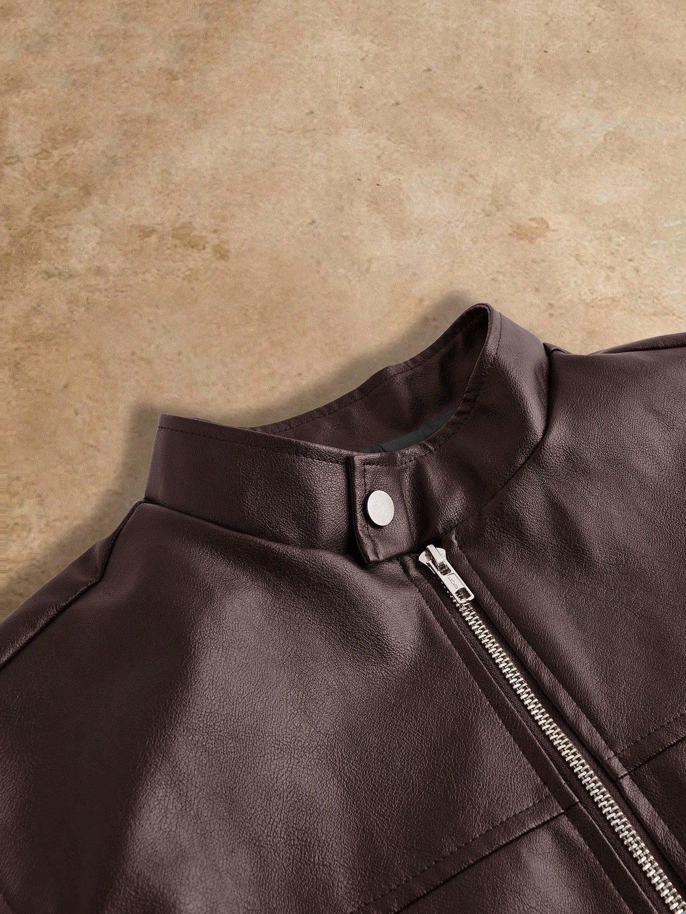 David men's retro PU leather jacket