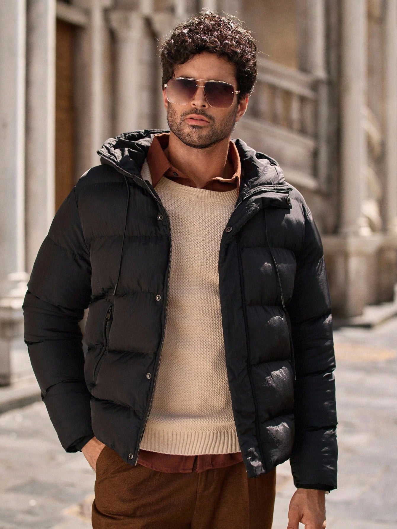 Jared men's padded puffer jacket with hood